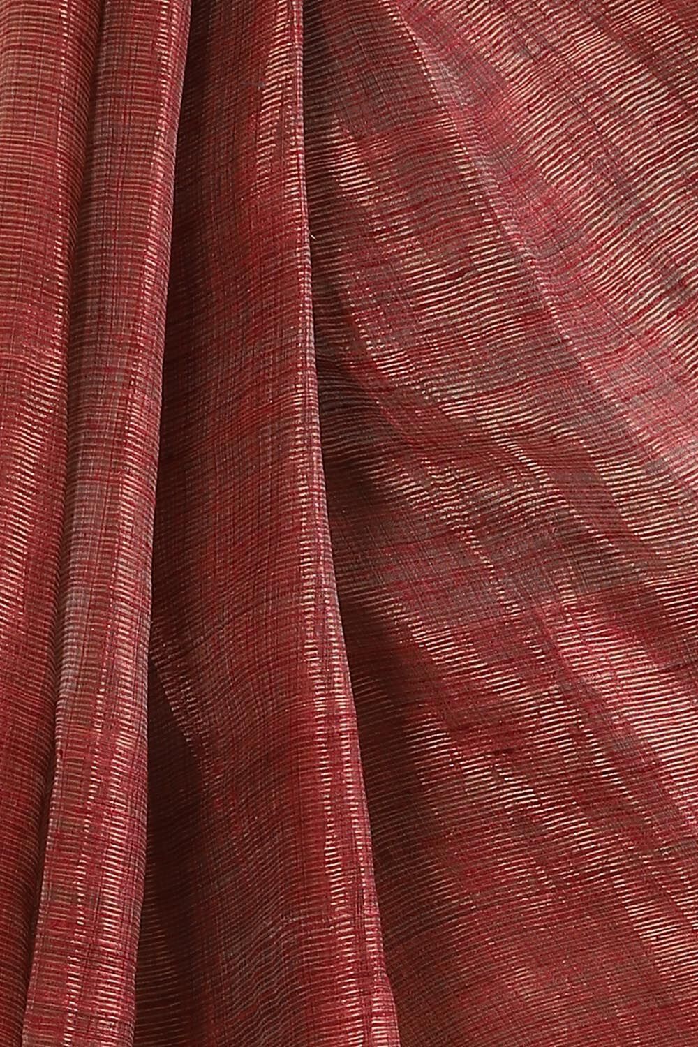 Grey Pure Silk Linen Bengal Saree image number null