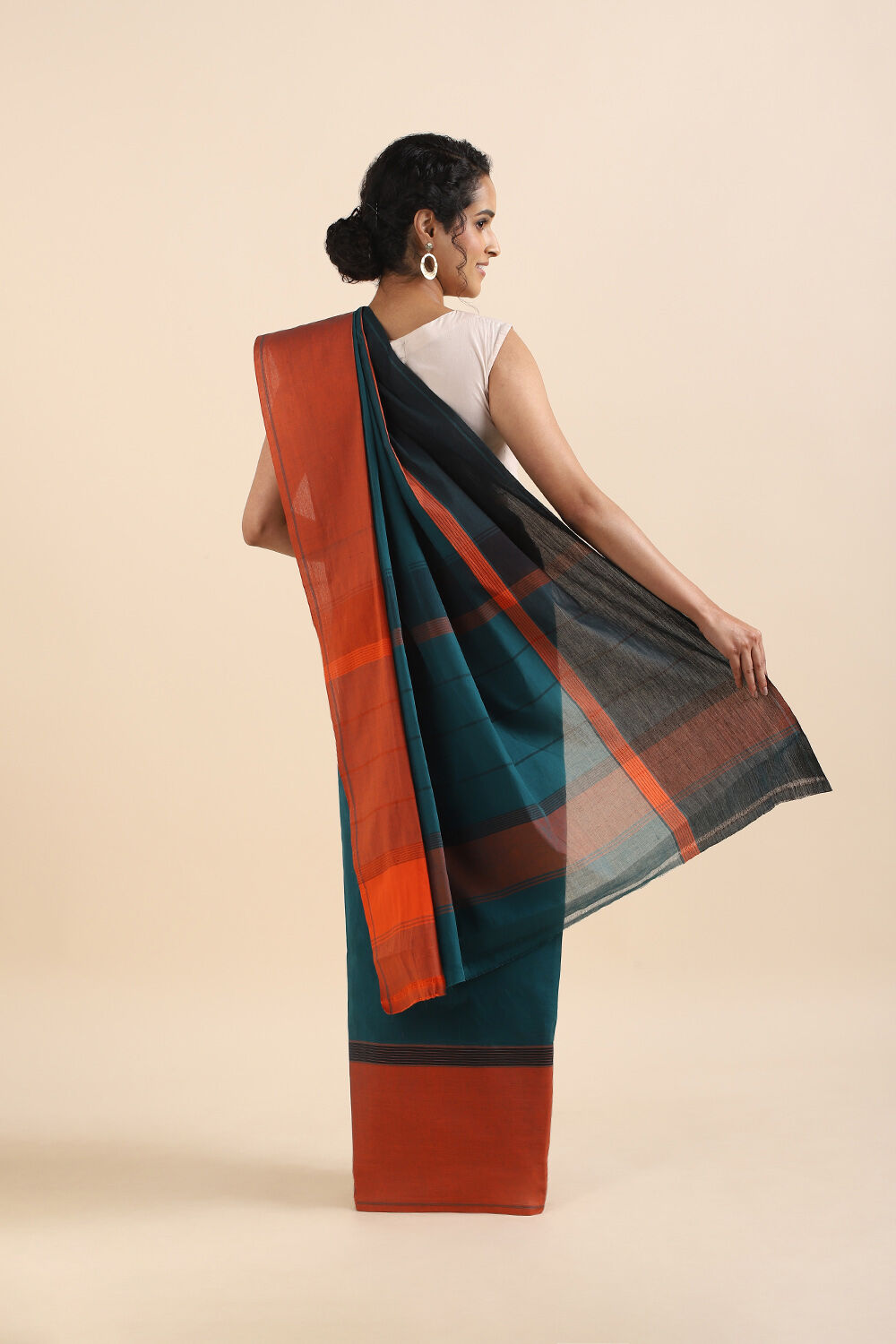 Green Pure Cotton South Saree image number null