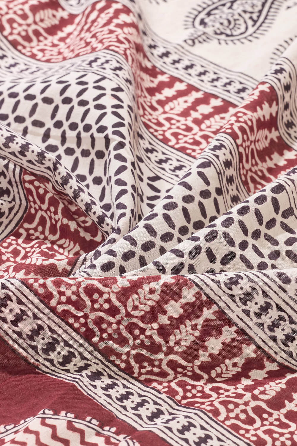White Bagh Block Printed Pure Cotton Saree image number null