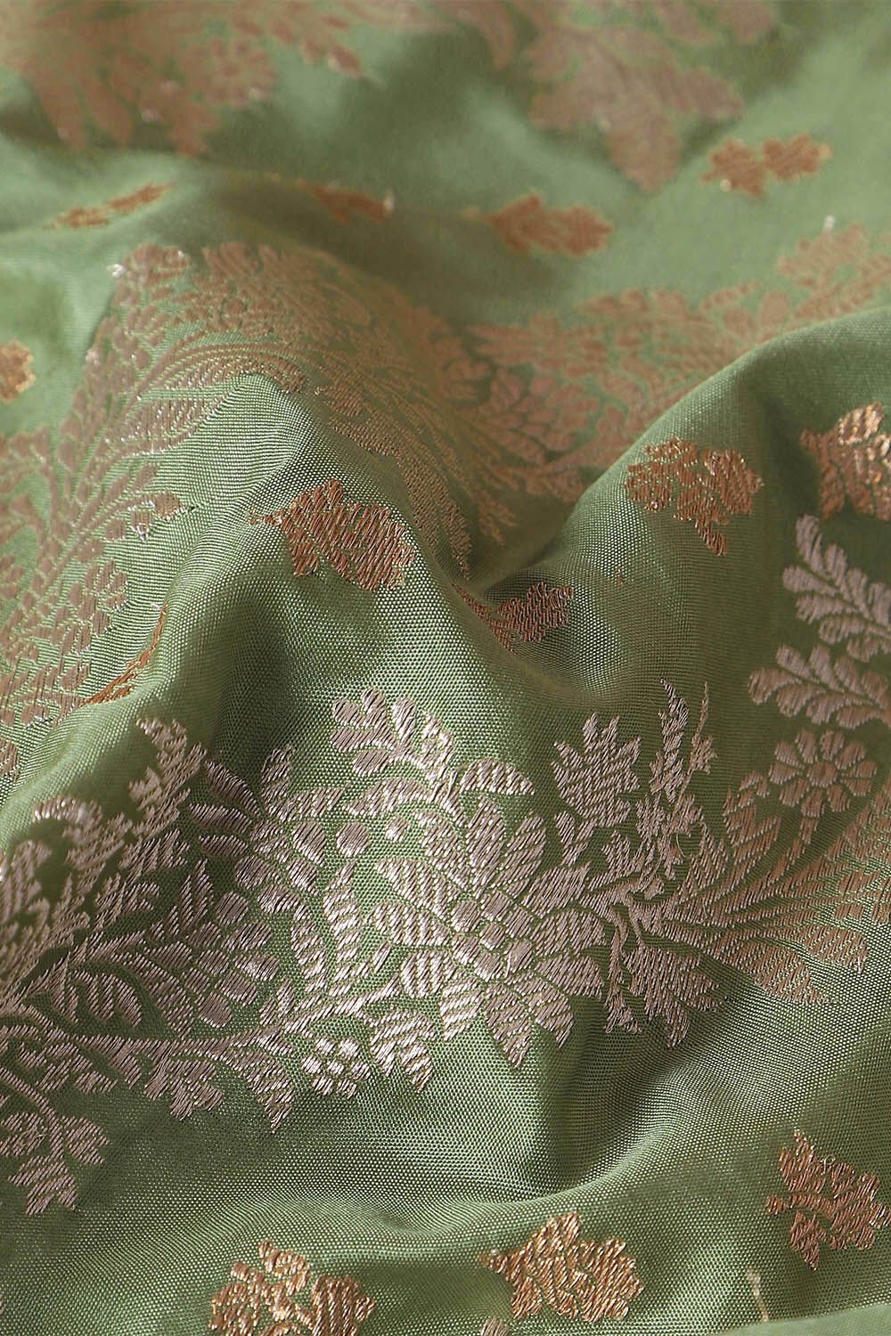 Light Green Pure Silk Banarasi Saree image number null