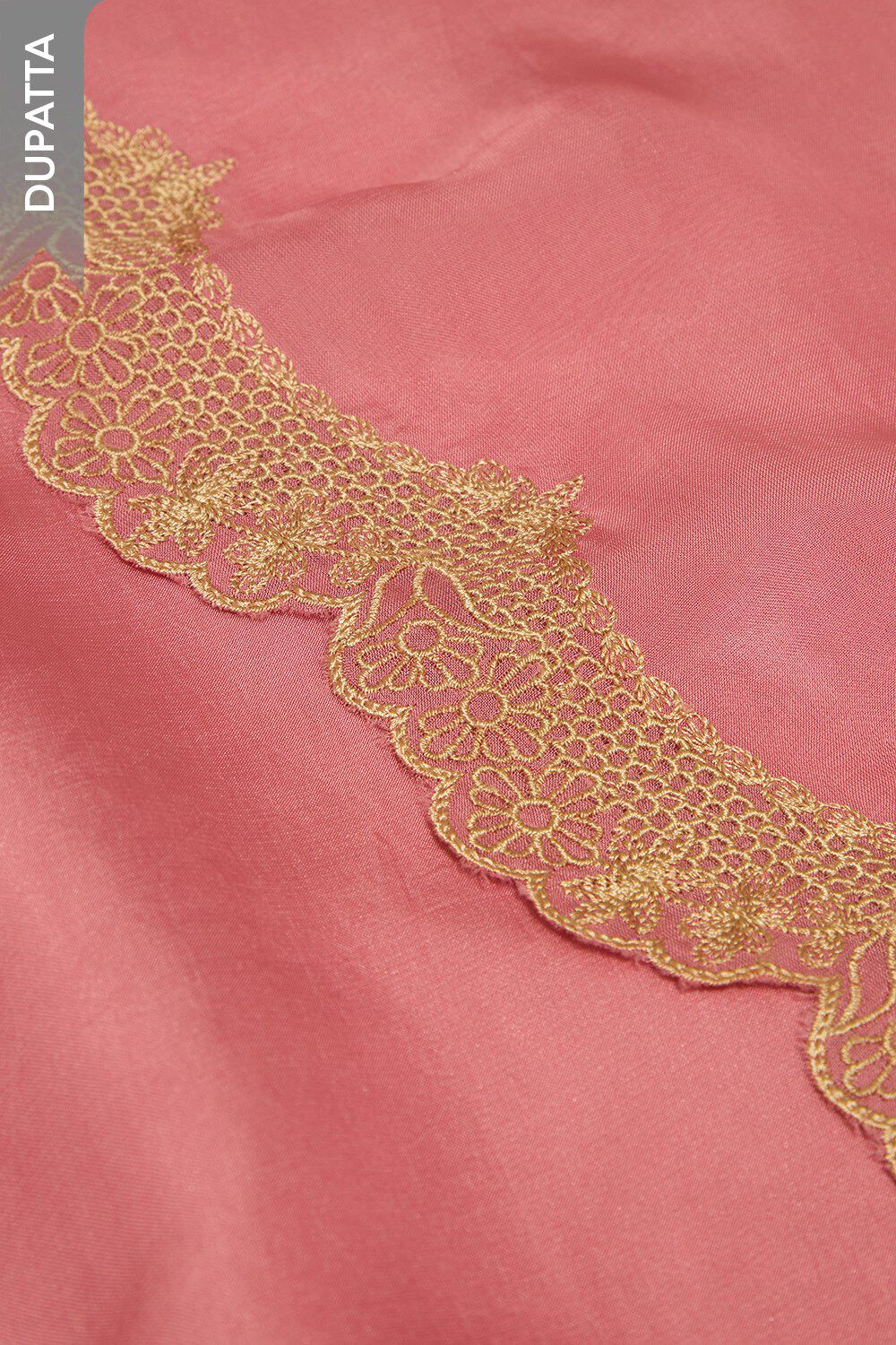 Pink Viscose Embroidered Unstitched Suit Set image number null