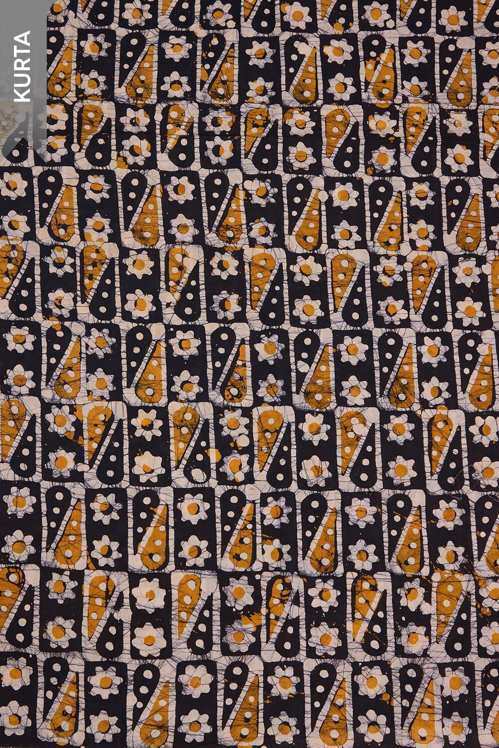 Dark Blue Pure Cotton Batik Unstitched Suit Set image number null