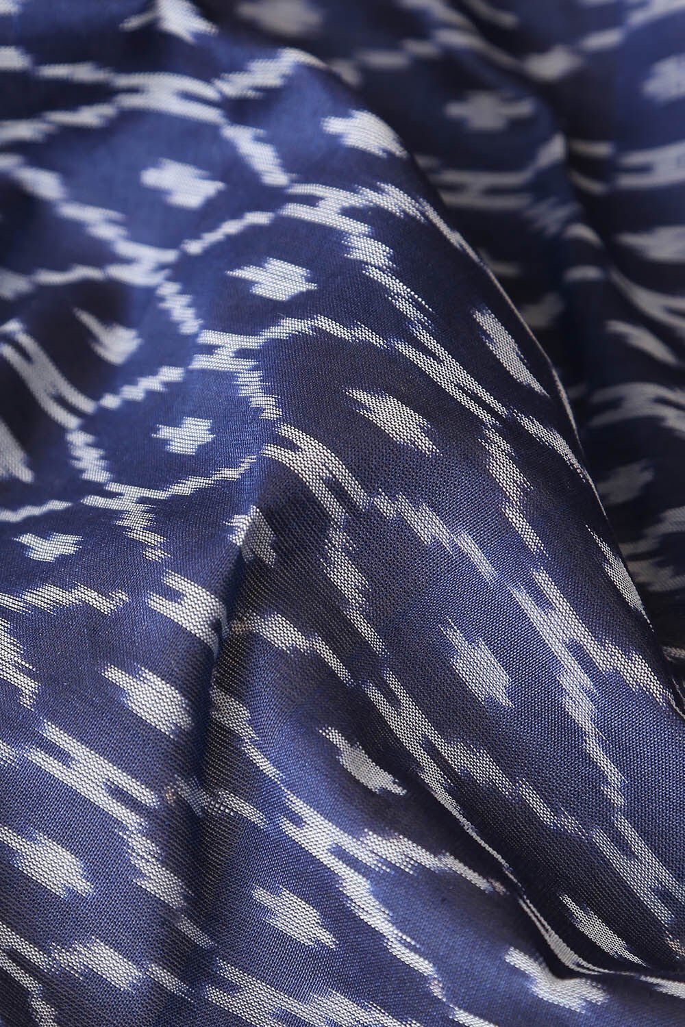 Dark Blue Cotton Pochampalli Ikat Saree image number null