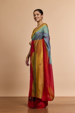 Multi Pure Silk Embroidered Saree thumbnail image number null