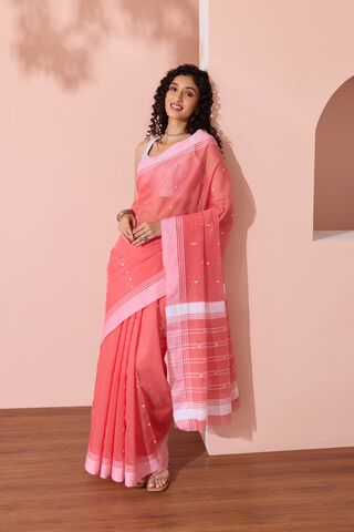 Light Pink Woven Pure Silk Cotton Chanderi Saree image number