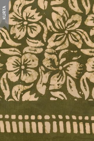 Light Green Pure Cotton Batik Unstitched Suit Set thumbnail image number null