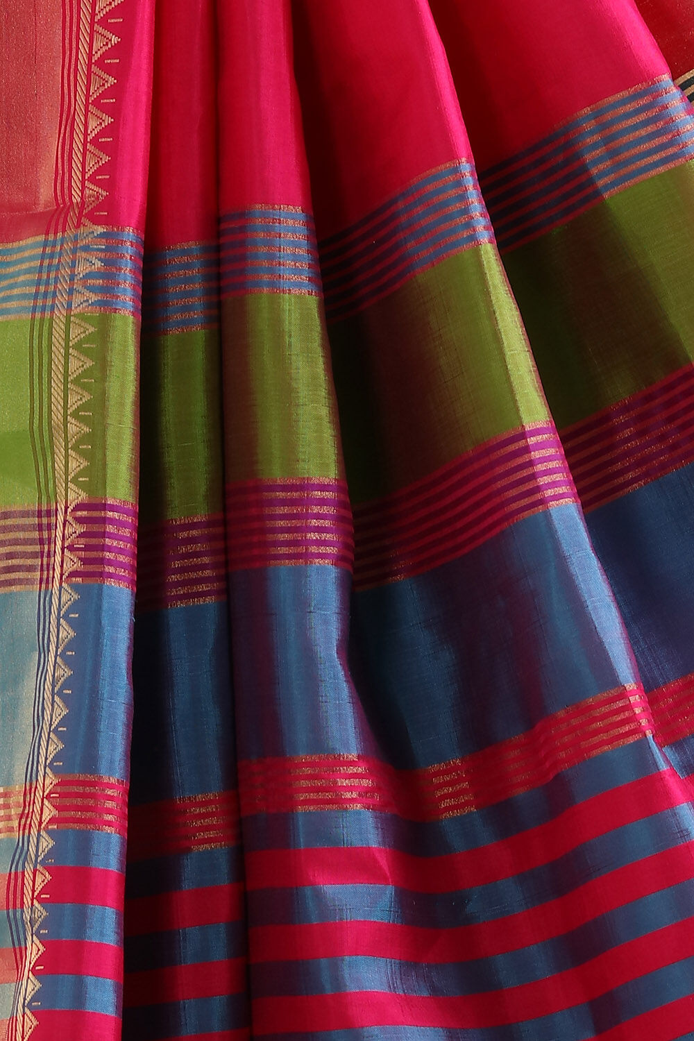 Dark Pink Pure Silk Woven Saree image number null