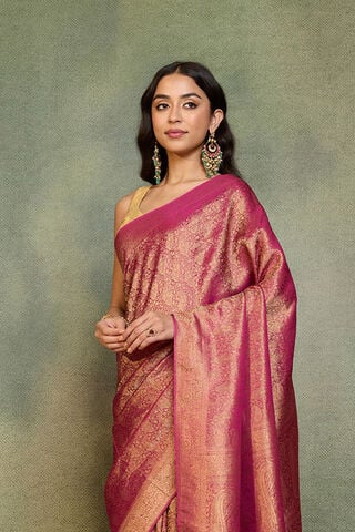 Purple   Woven Viscose Tissue Saree thumbnail image number null