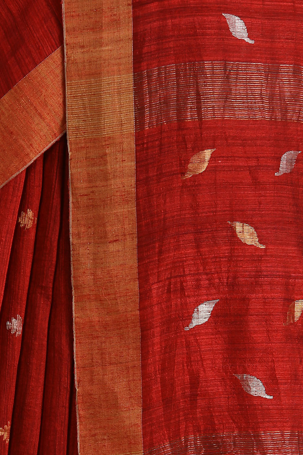 Dark Red Pure Silk Vanya Jamdani Saree image number null