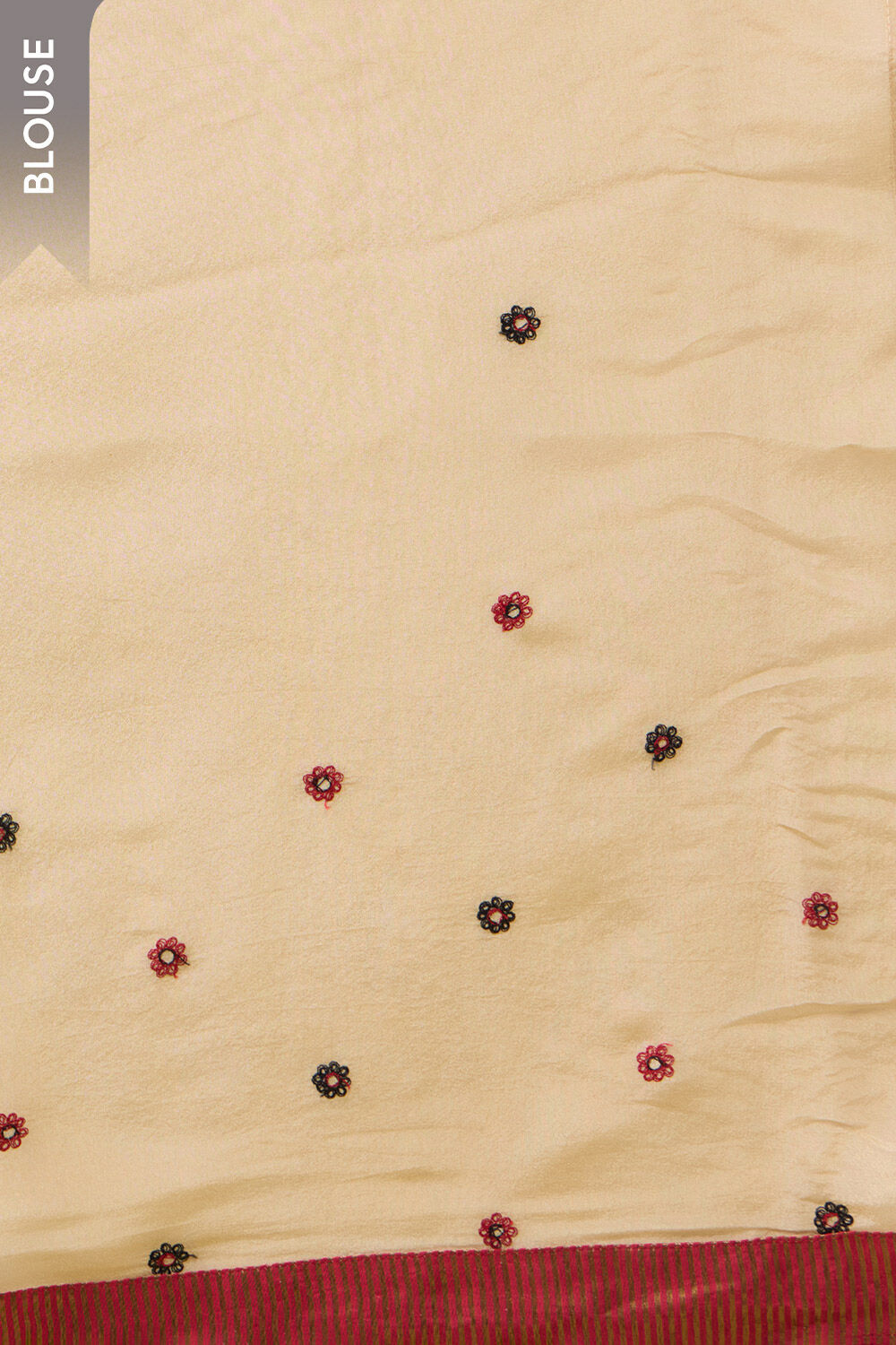 Red Viscose Organza Embroidered Saree image number null