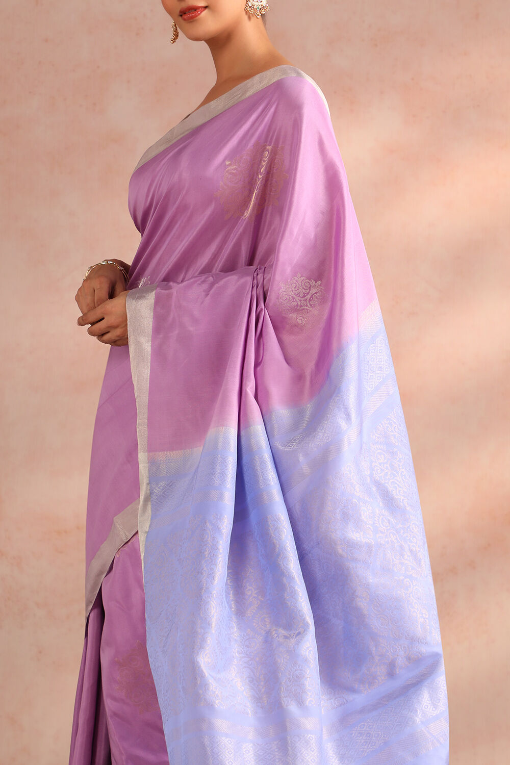 Violet Woven South Silk Tencel Saree image number null