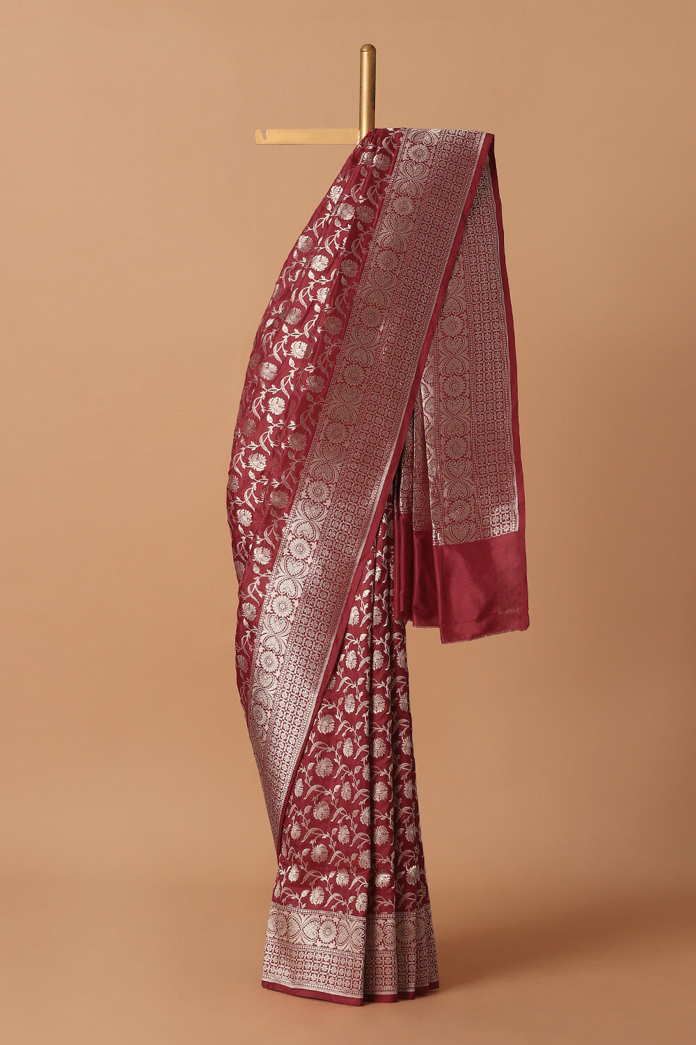Red Pure Silk Banarasi Saree image number null