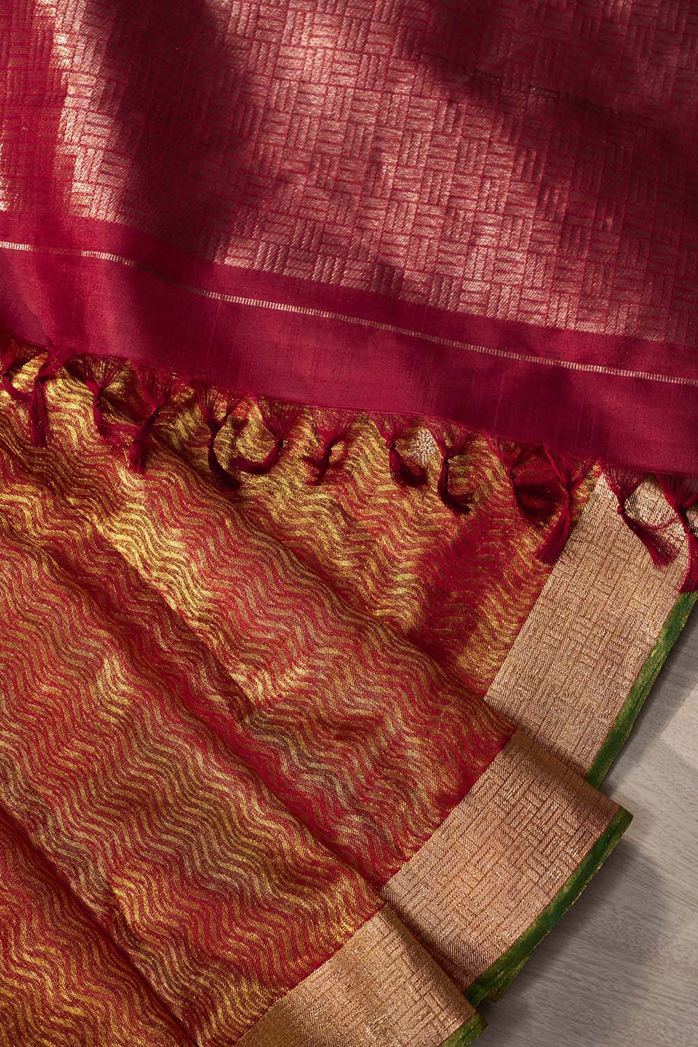 Red Kanjeevaram Tissue Saree image number null
