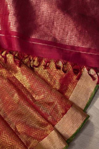 Red Kanjeevaram Tissue Saree thumbnail image number null