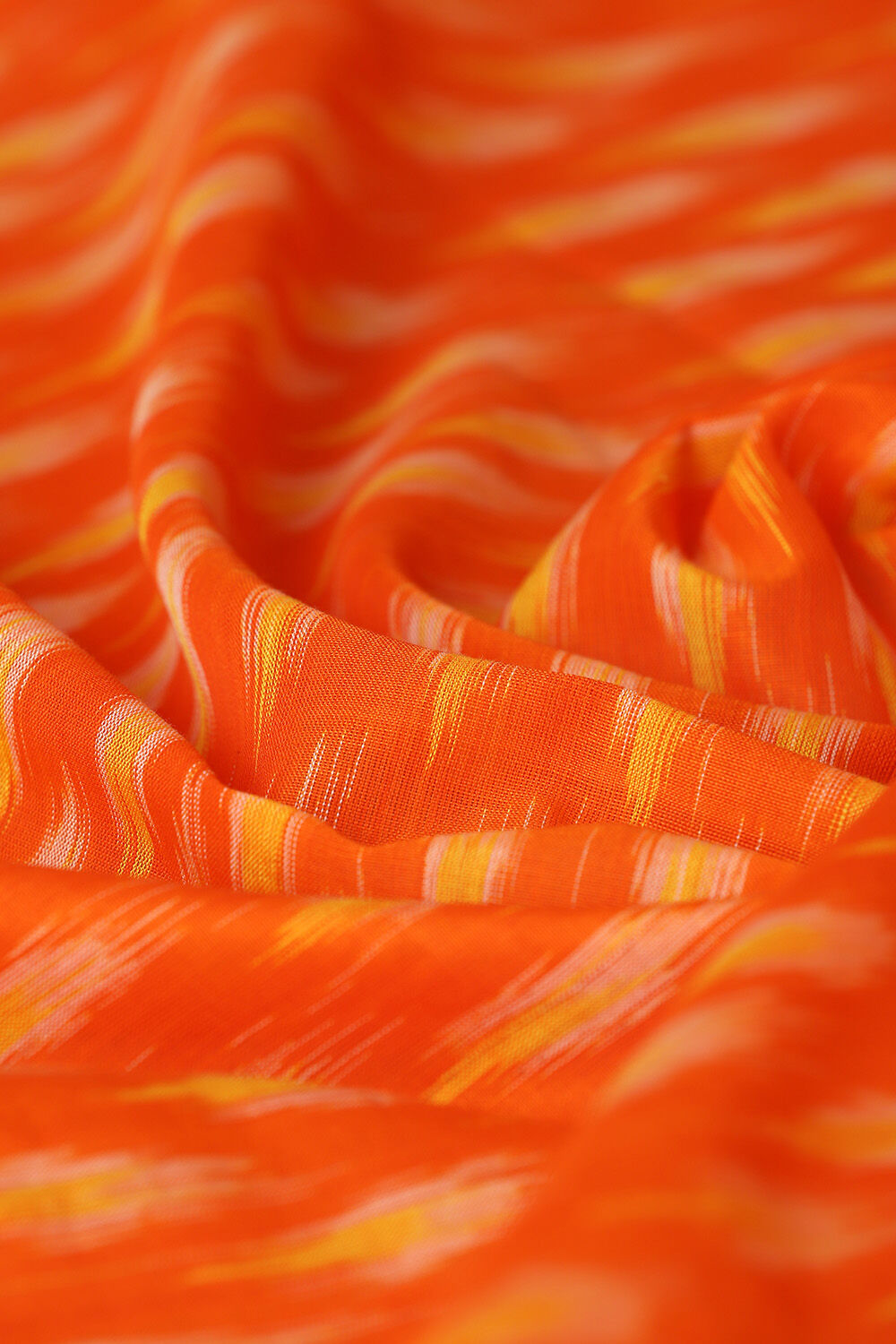 Orange Pure Cotton Pochampalli Ikat Saree image number null