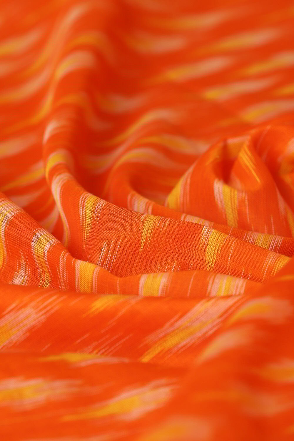 Orange Pure Cotton Pochampalli Ikat Saree image number null