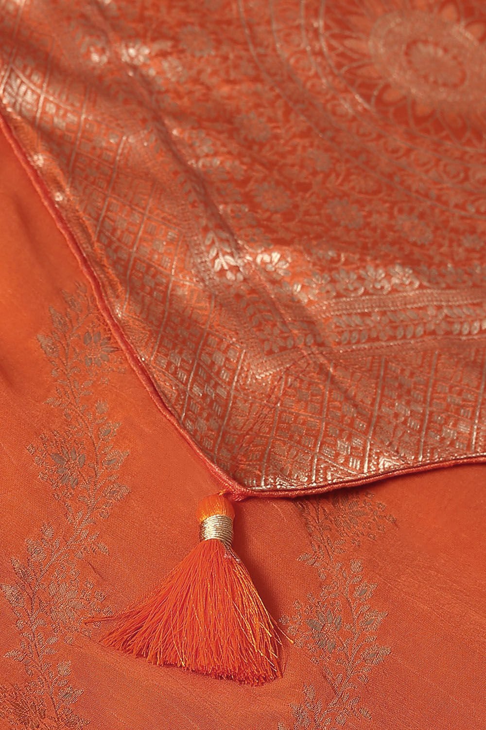Sunrise Orange Pure Luxe Vegan Saree image number null