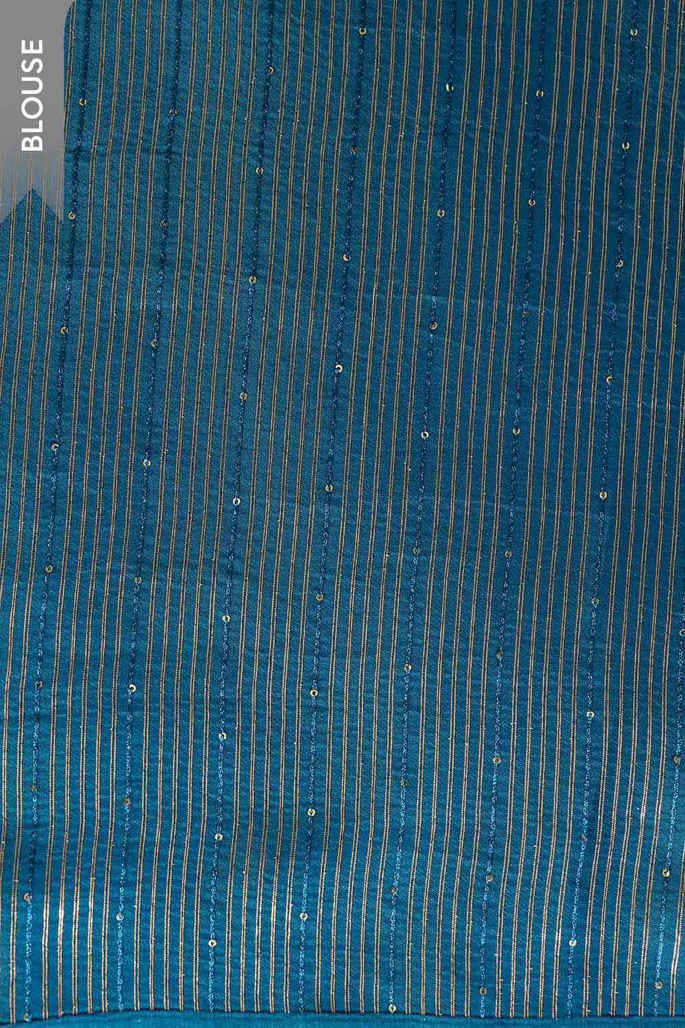 Blue Pure Viscose Embroidered Saree image number null