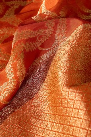 Orange Woven Pure Viscose Saree thumbnail image number null