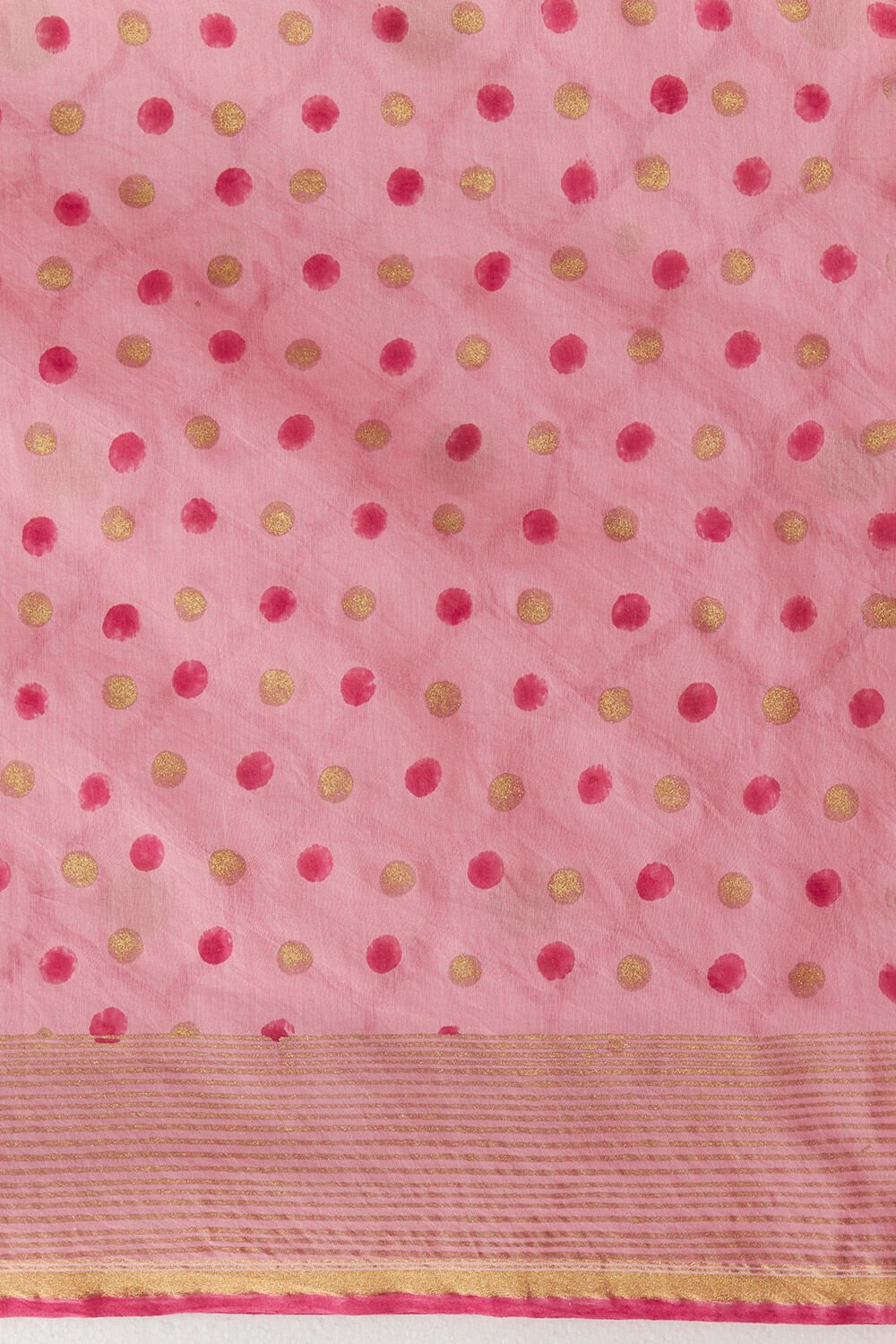 Pink Pure Silk Cotton Hand Printed Saree image number null
