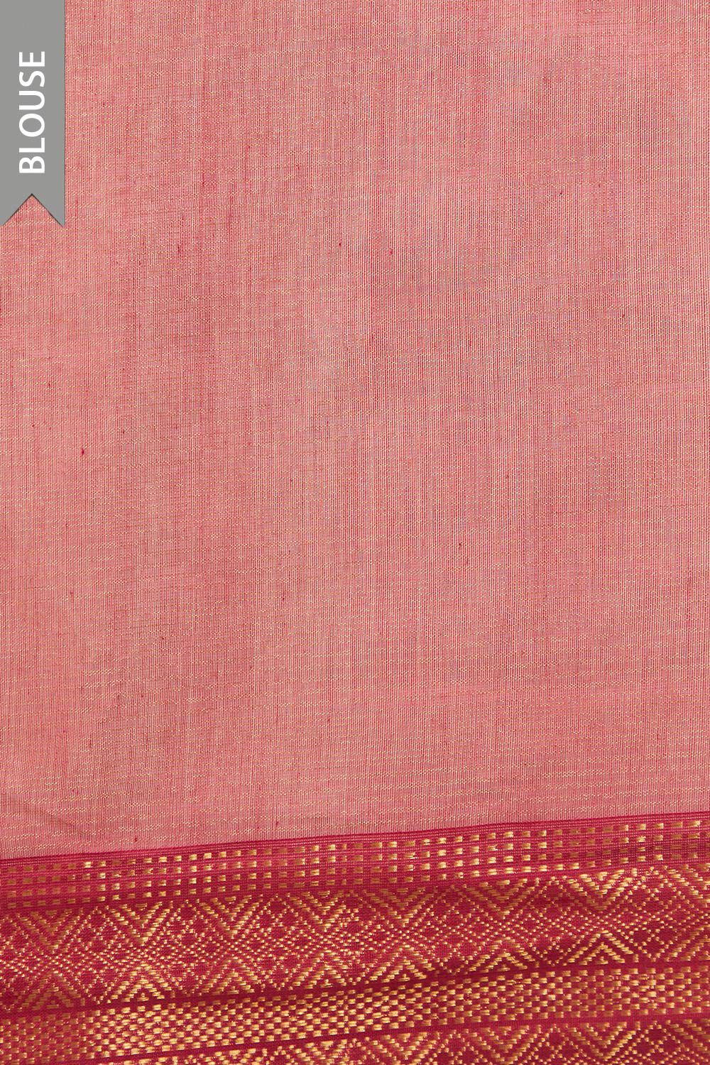 Brown Woven Pure Tissue Cotton Maheshwari Saree image number null