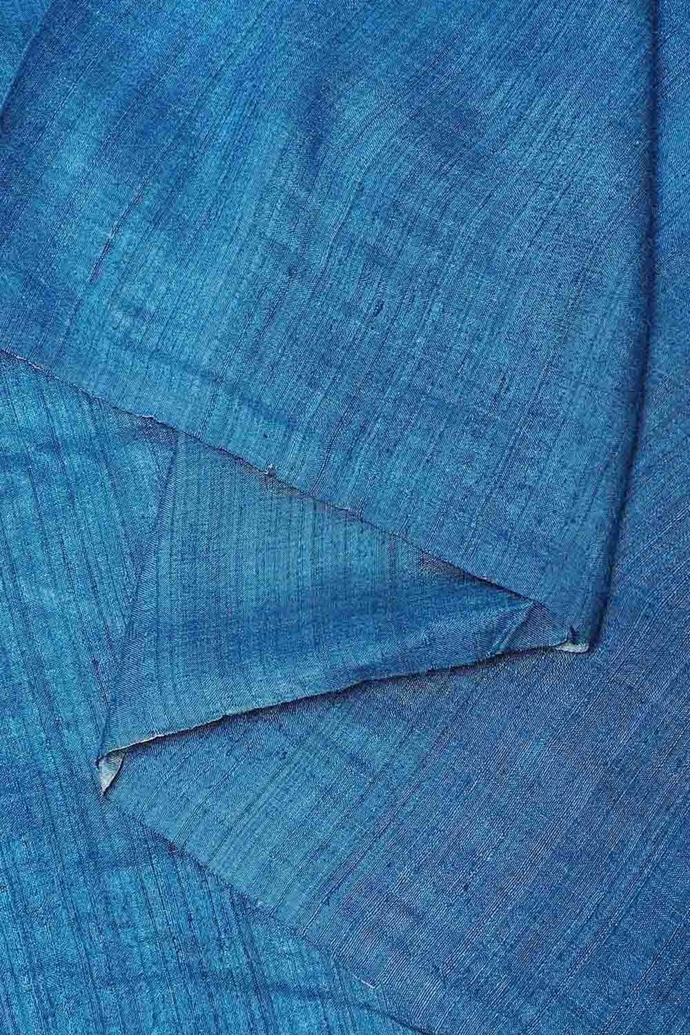Blue Pure Silk Tussar Jamdani Saree image number null