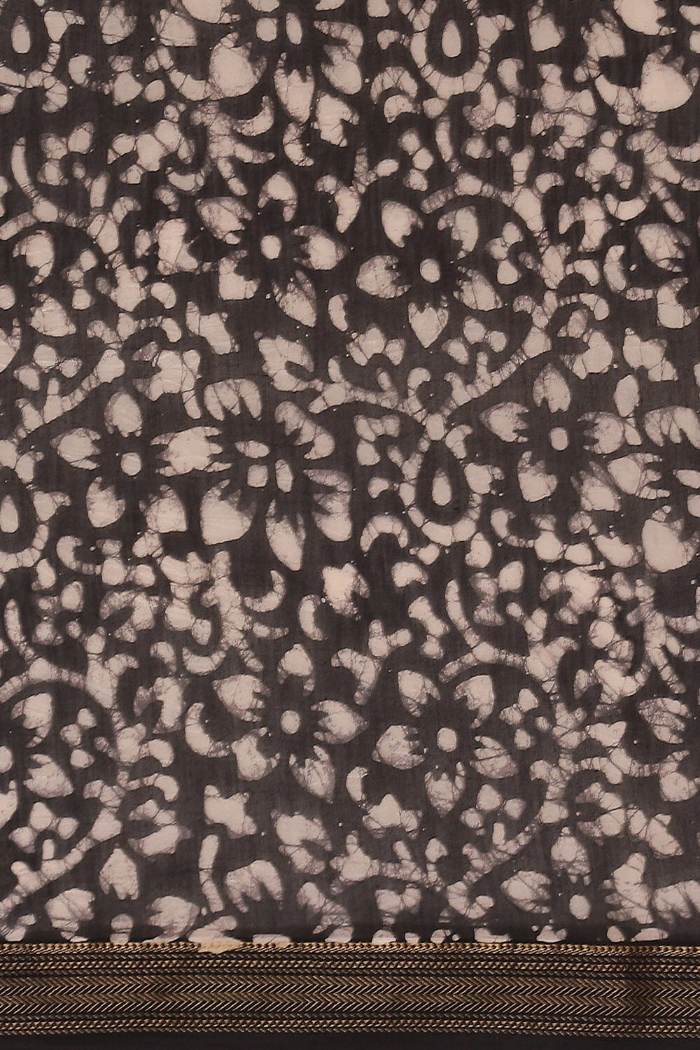 Black Pure Silk Cotton Batik Saree image number null