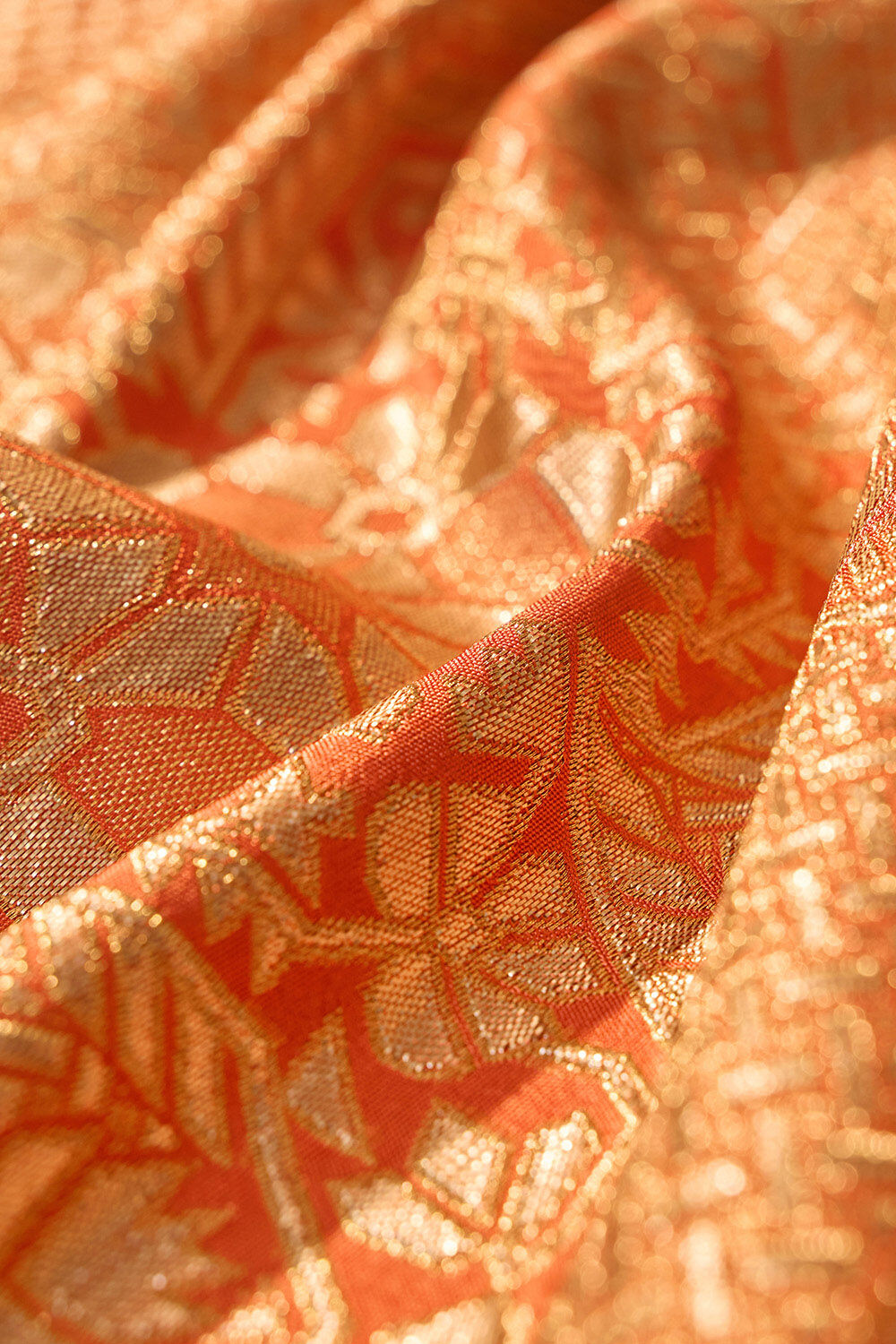 Orange Woven Pure Viscose Saree image number null