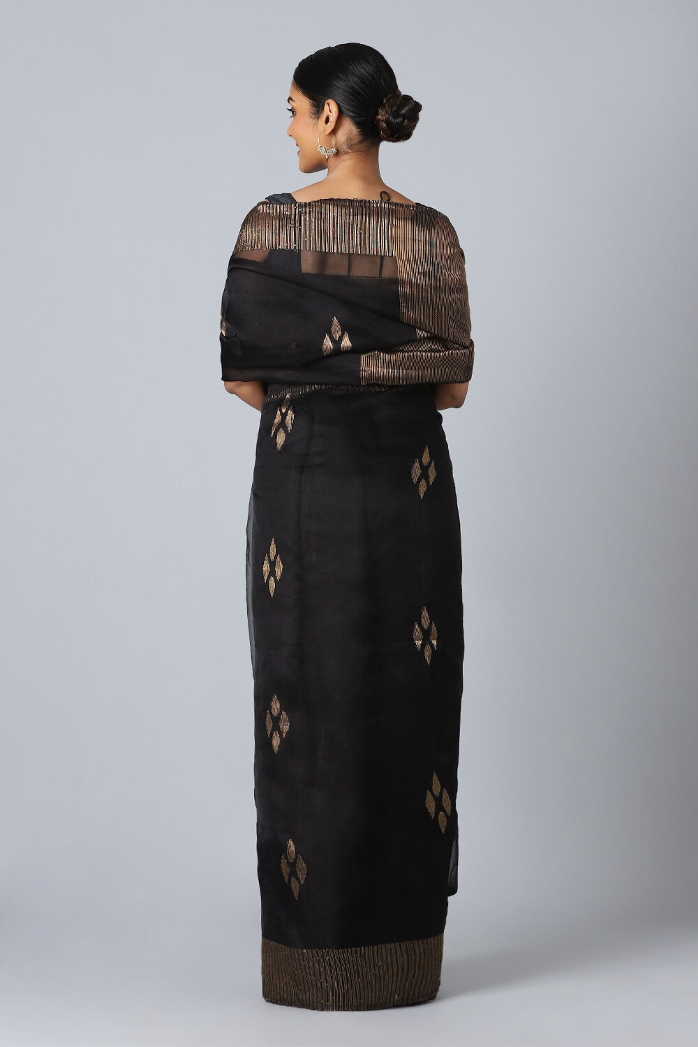 Black Pure Silk Vanya Bengal Saree image number null