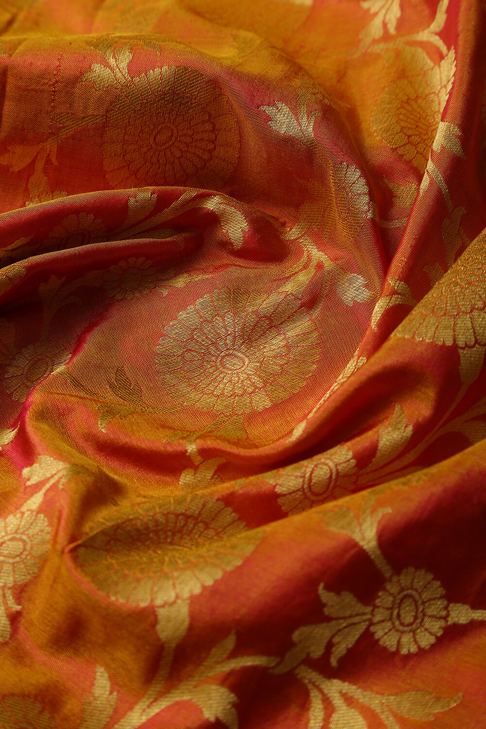 Orange Pure Silk Banaras Dupatta image number null
