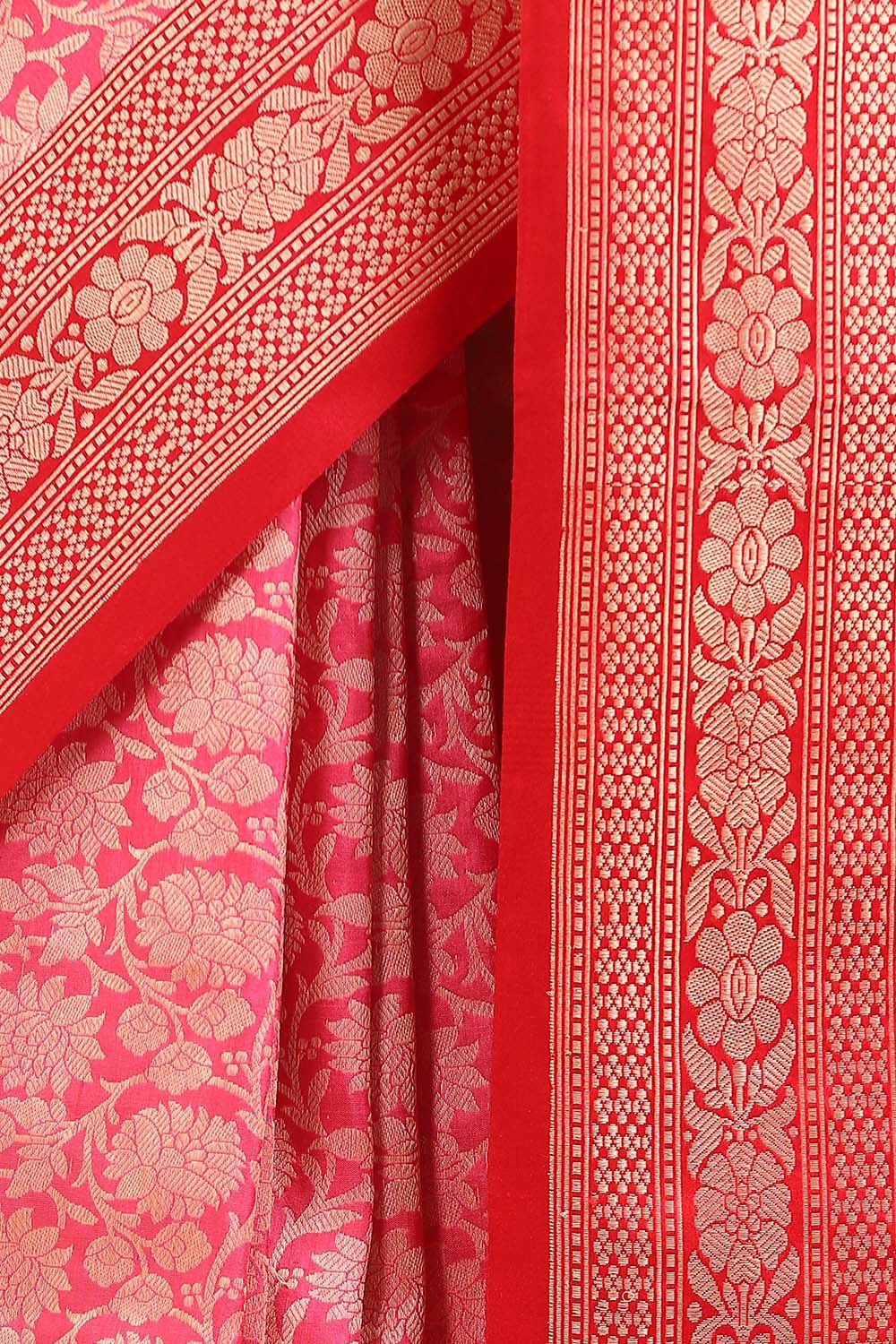 Pink Pure Silk Banarasi Brocade Saree image number null
