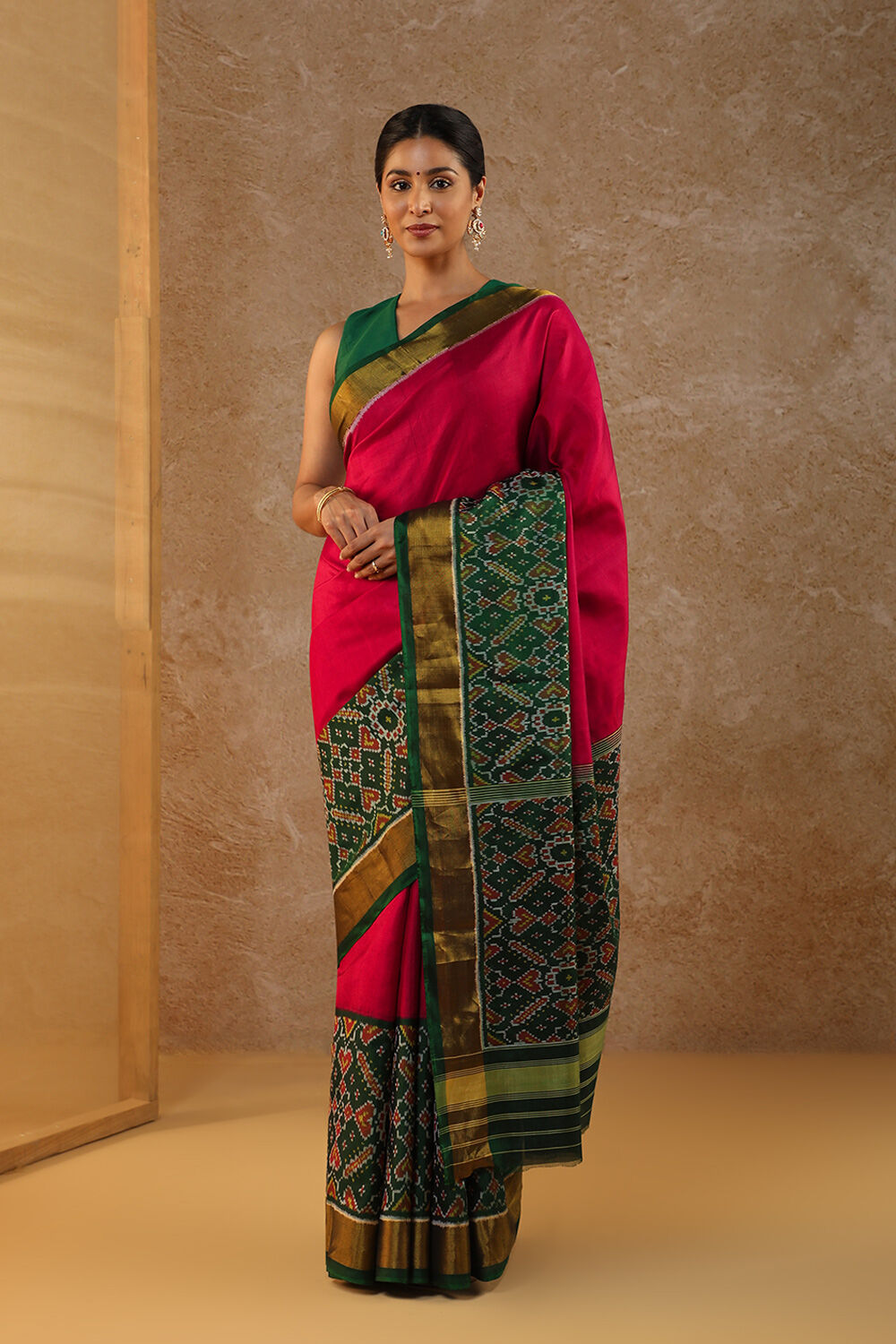 Pink Rajkot Pure Silk Ikat Patola Saree image number null