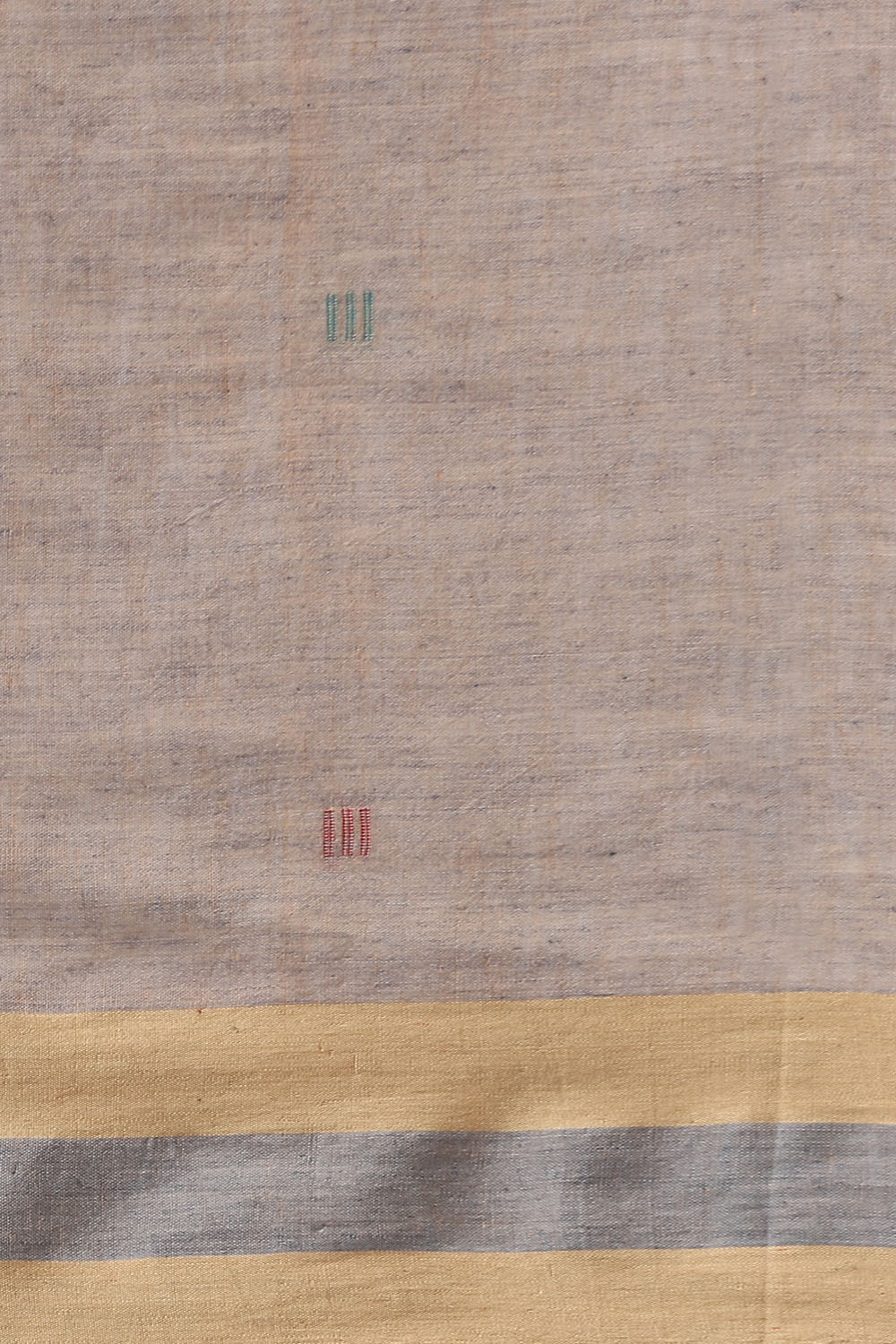 Grey Pure Khadi Cotton Jamdani Saree image number null
