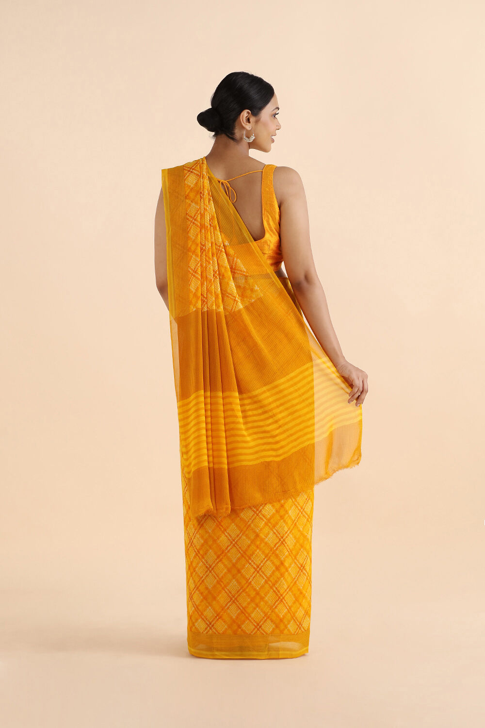 Light Yellow Pure Georgette Printed Saree image number null