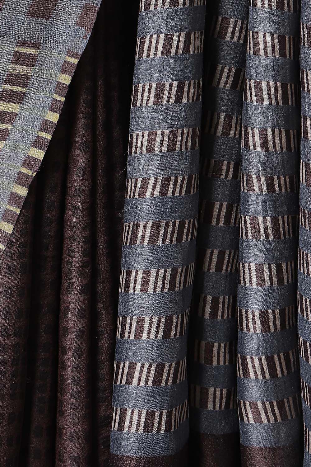 Brown Pure Tussar Silk Printed Saree image number null