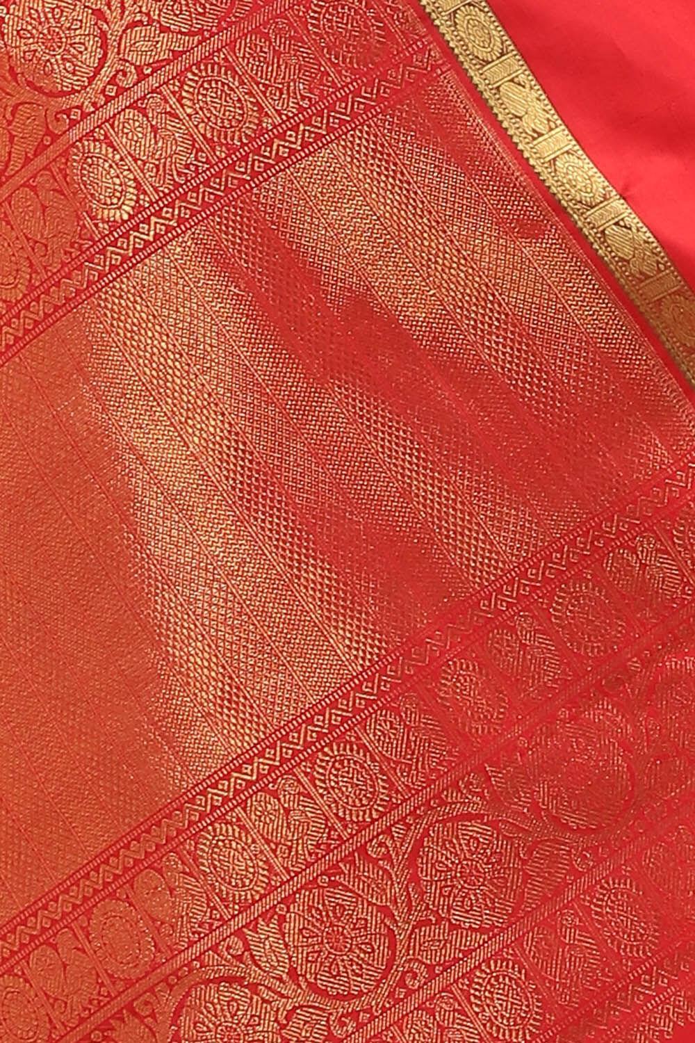 Orange Pure Silk Kanjivaram Saree image number null