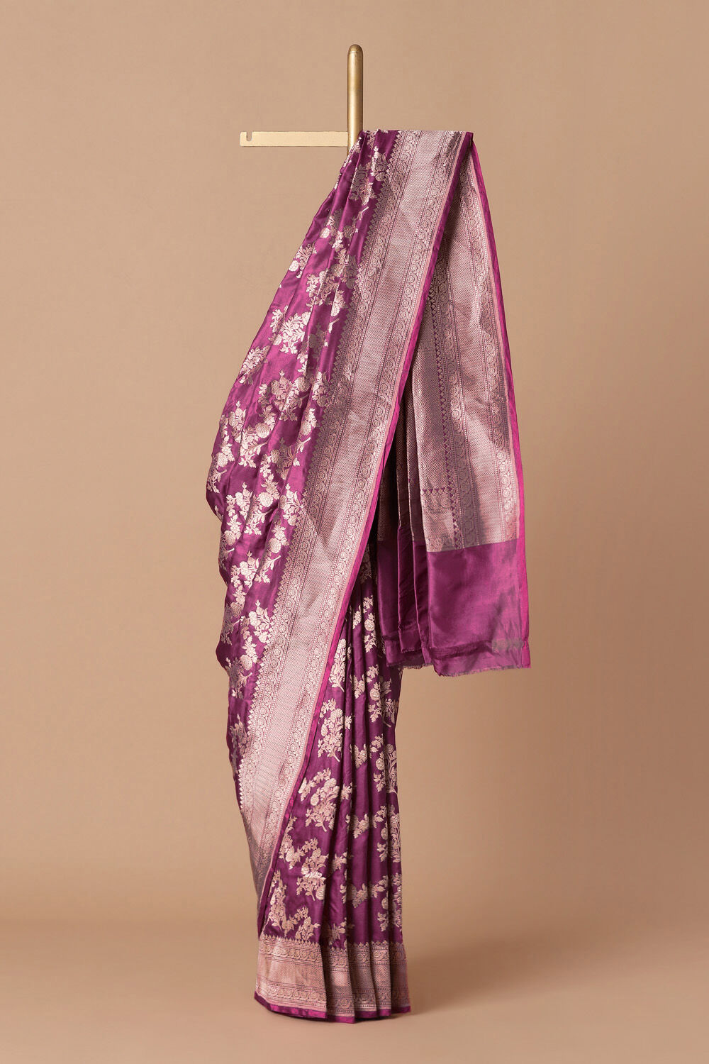 Violet Pure Silk Banarasi Saree image number null