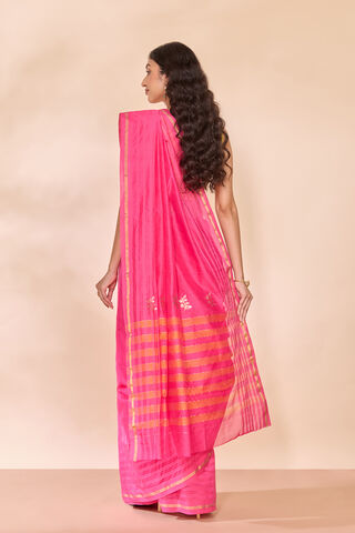 Pink Eknaliya Pure Silk Cotton Chanderi Saree thumbnail image number null
