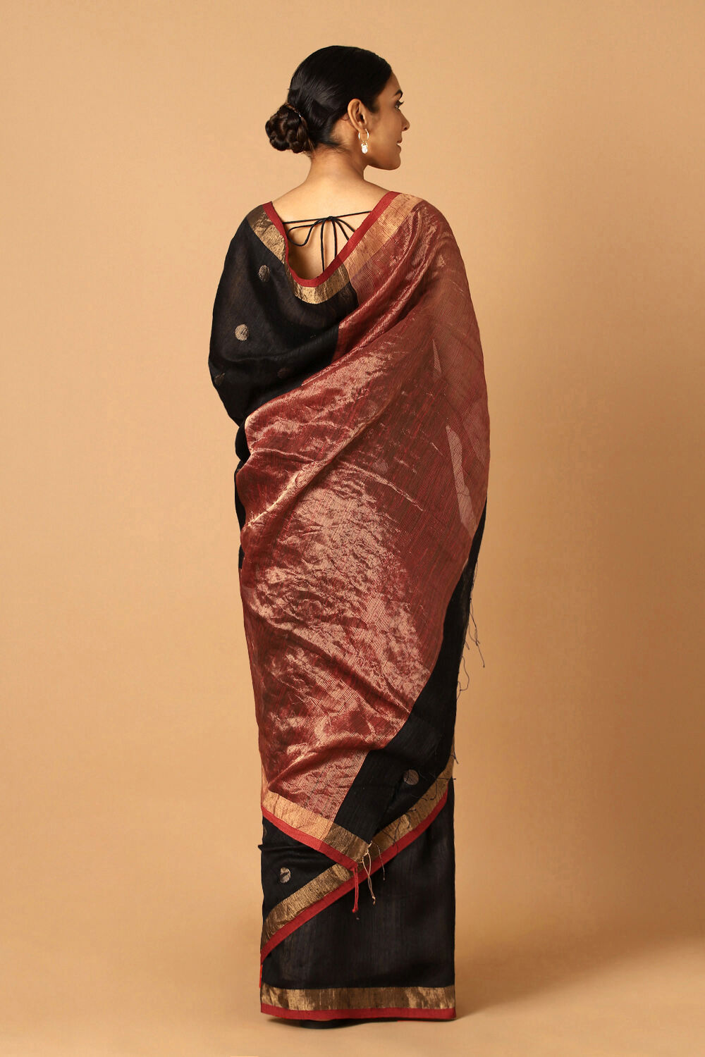 Black Pure Silk Vanya Jamdani Saree image number null