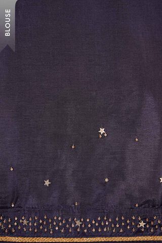 Dark Blue Pure Silk Tissue Embroidered Saree thumbnail image number null