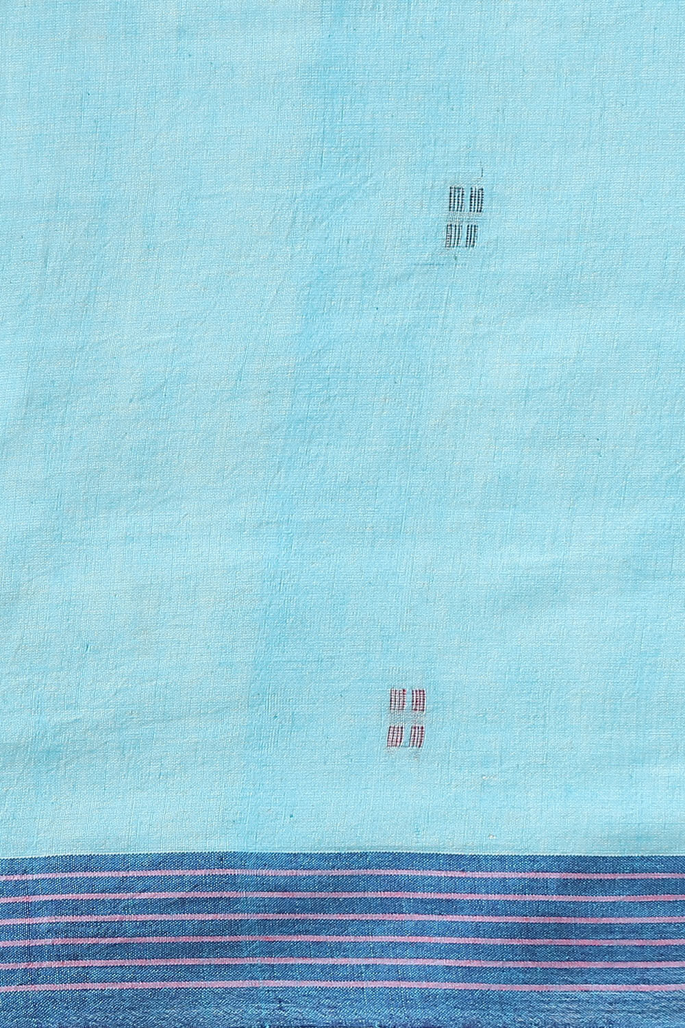 Blue Pure Khadi Cotton Jamdani Saree image number null