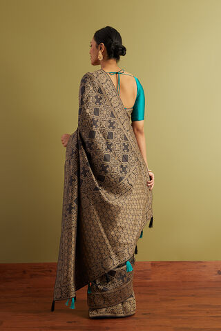 Black Woven Viscose Luxe Saree thumbnail image number null