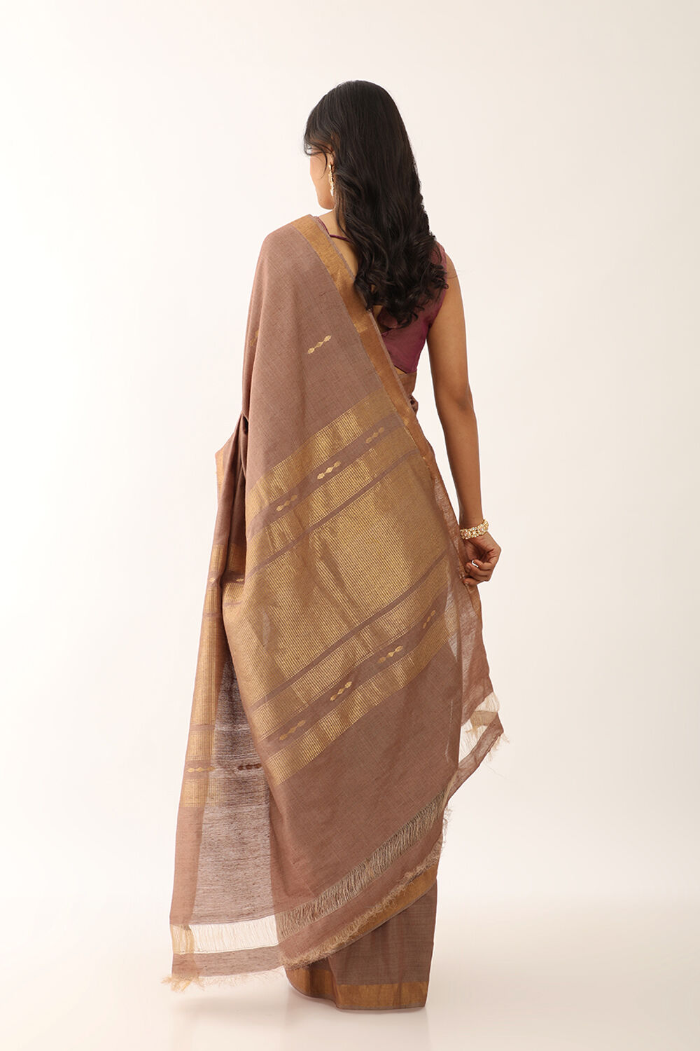 Brown Chattisgarh Woven Pure Tussar Silk Saree image number null