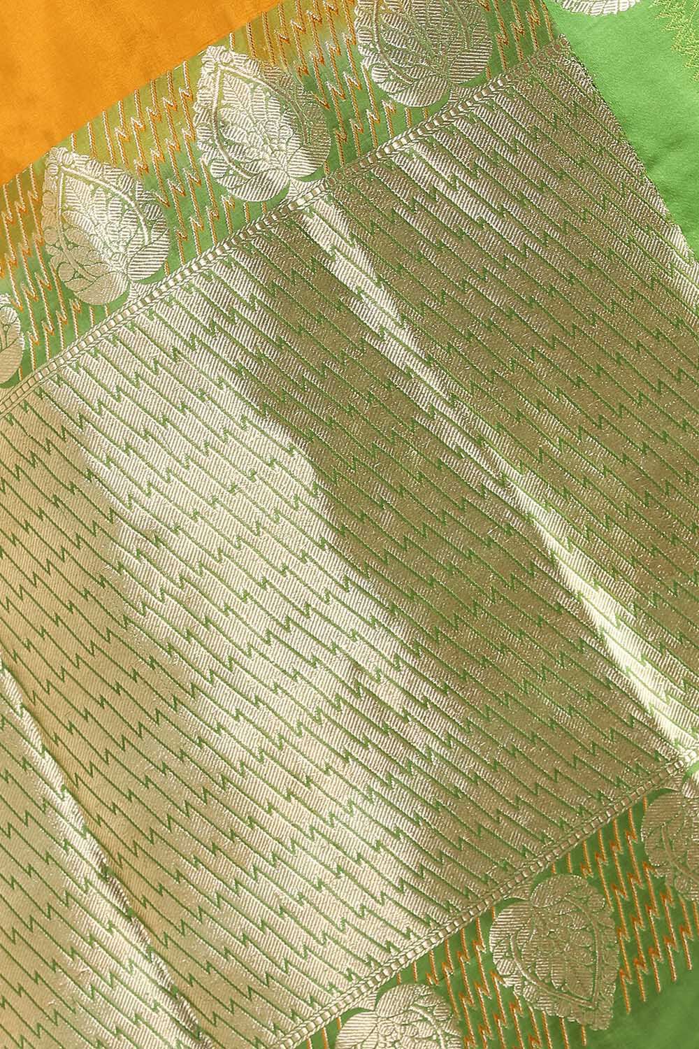 Yellow Pure Silk Banarasi Saree image number null