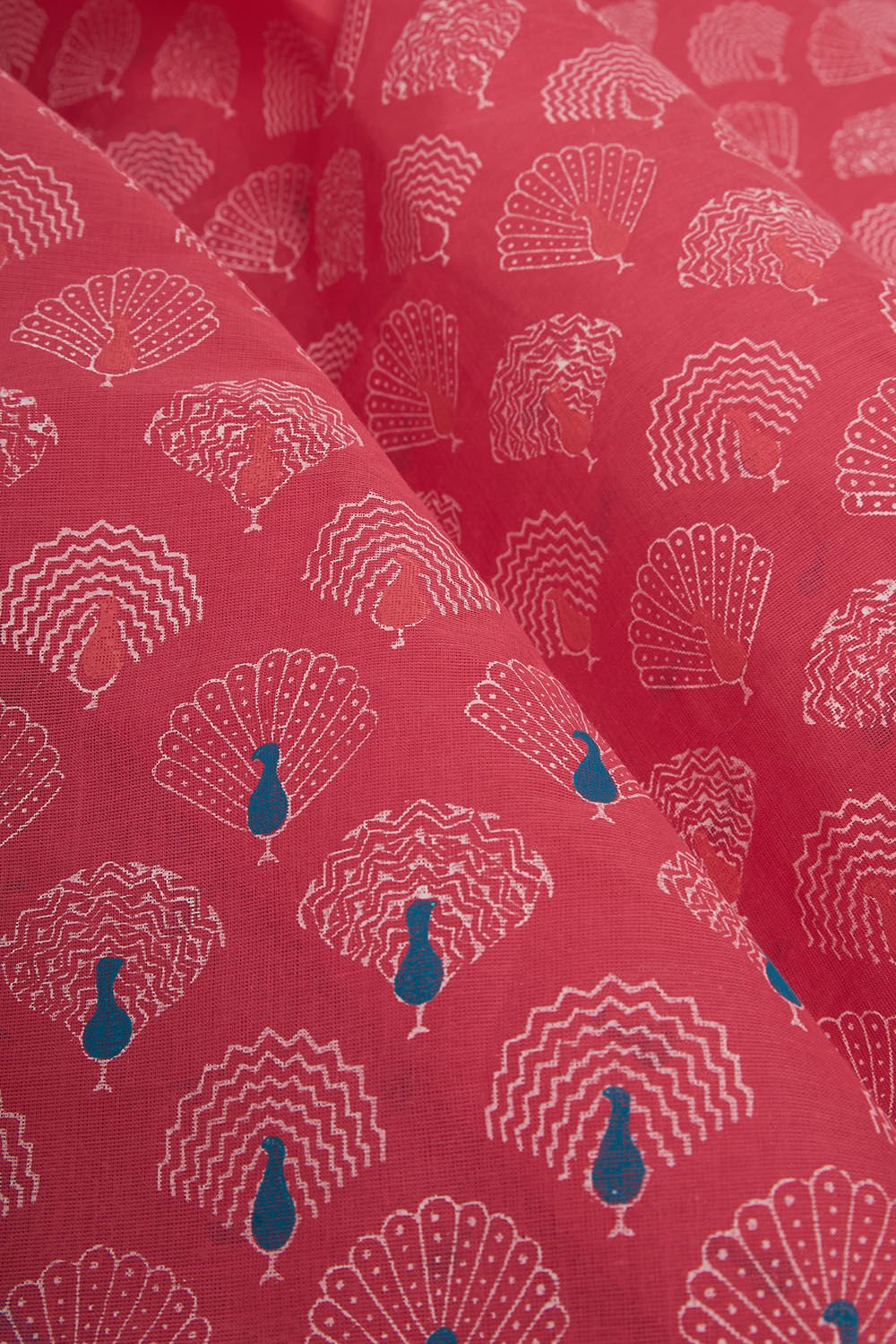 Pink Rajasthan Block Printed Pure Cotton Saree image number null