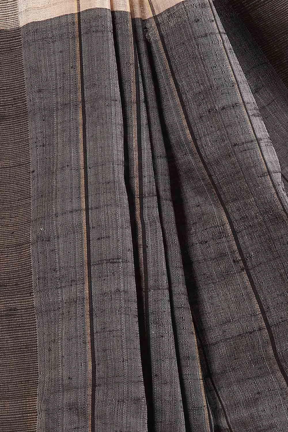 Beige Pure Tussar Silk Bhagalpuri Saree image number null