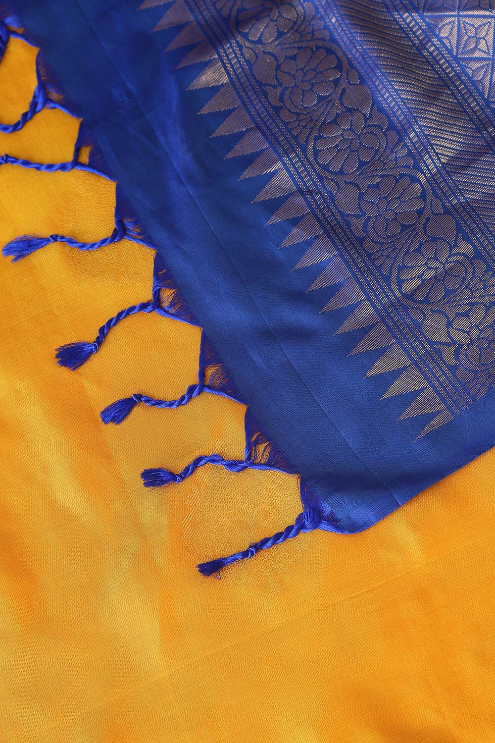 Yellow Pure Silk South Saree image number null