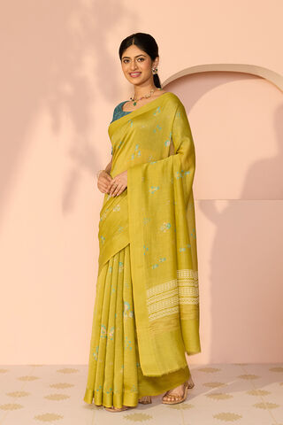 Green Mukaish Pure Silk Cotton Saree thumbnail image number null