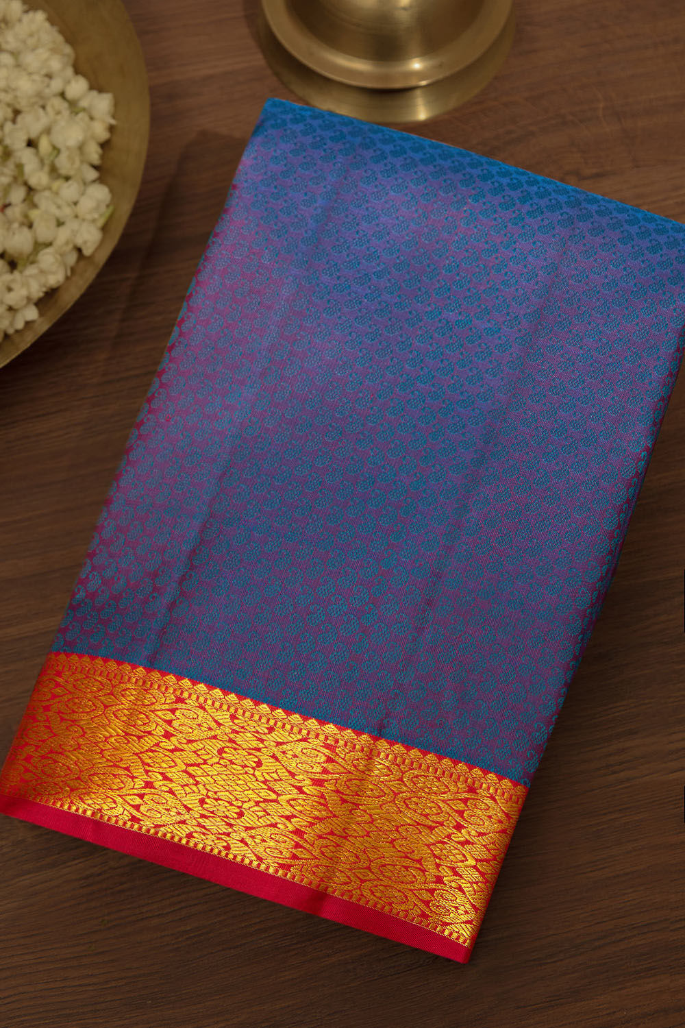 Violet Pure Silk Woven Kanjivaram Saree image number null