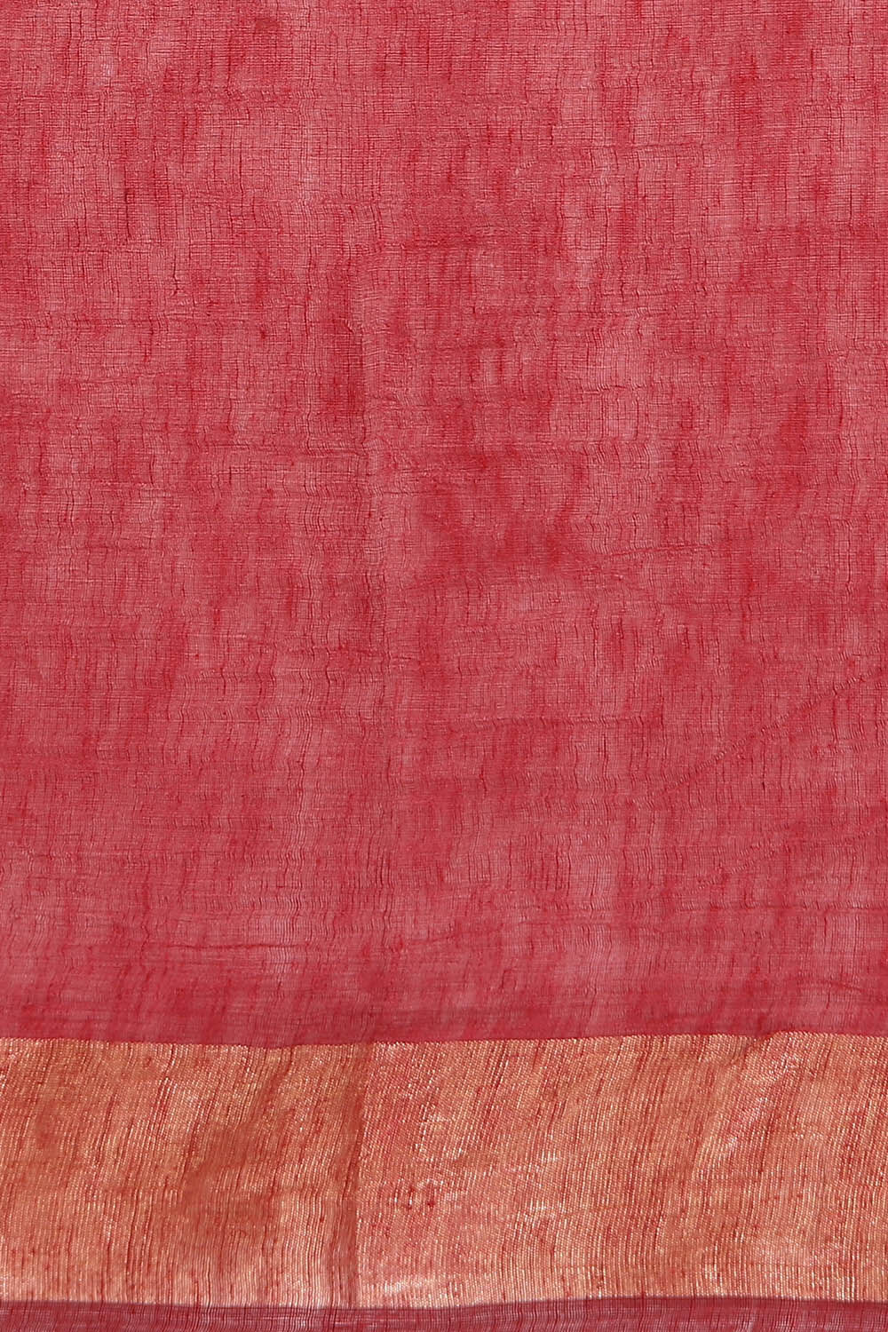 Dark Red Pure Silk Linen Bengal Saree image number null